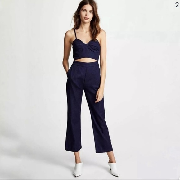 3X1 NYC Peek A Boo Denim Jumpsuit Size Medium